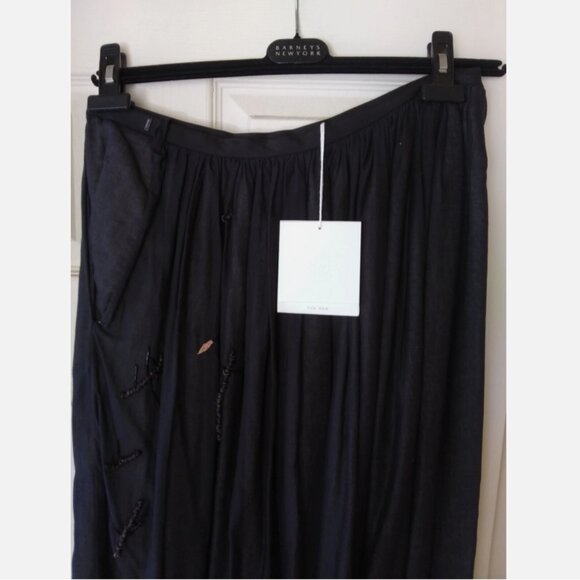 THE ROW Black 100% Cotton Skirt Boho Beaded long full length maxi embroidered - Picture 4 of 11